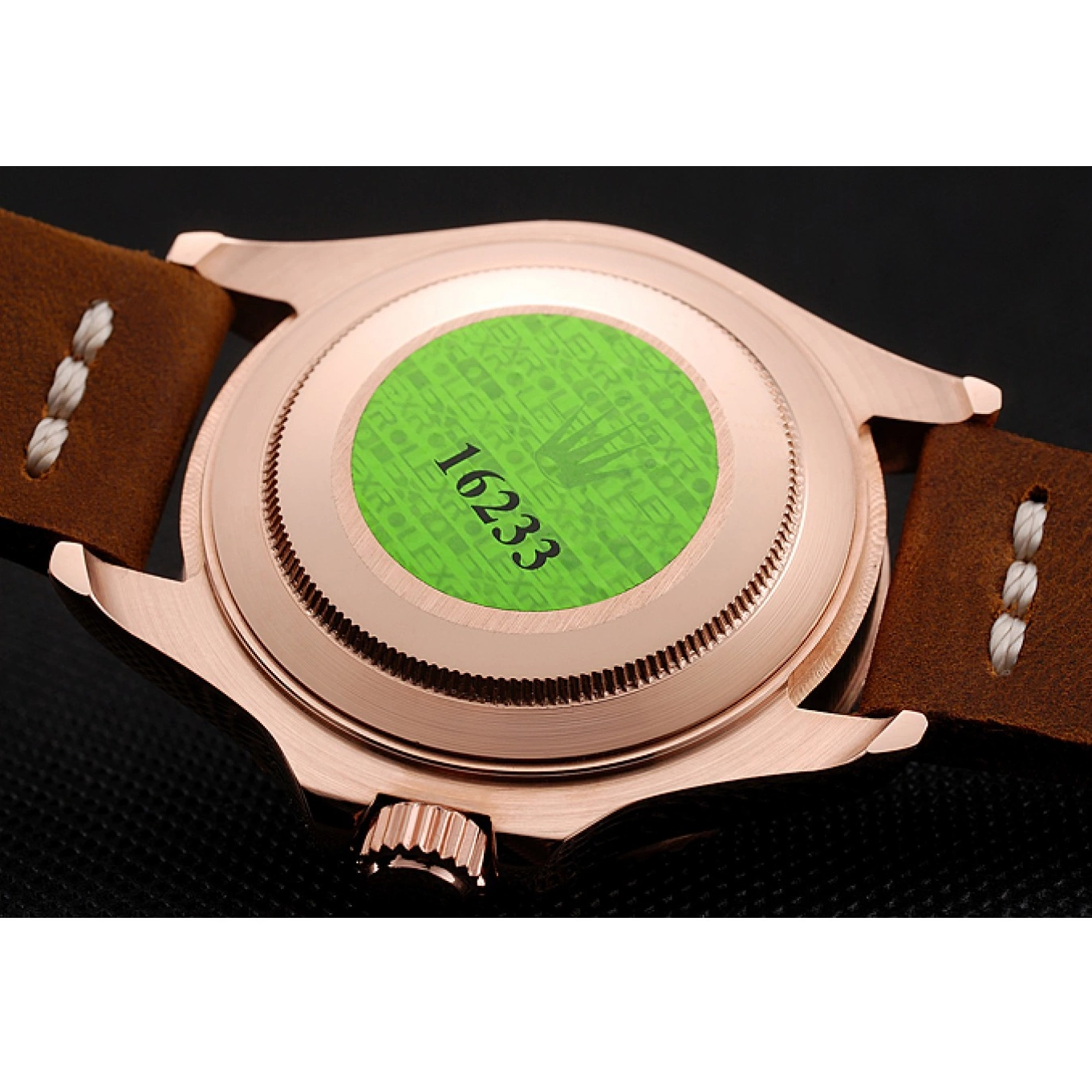 AAA replica watch Leather Bracelet Rolex Master 1453860 Bezel Brown Rose Yacht Dial Black Gold Brown Case 0516